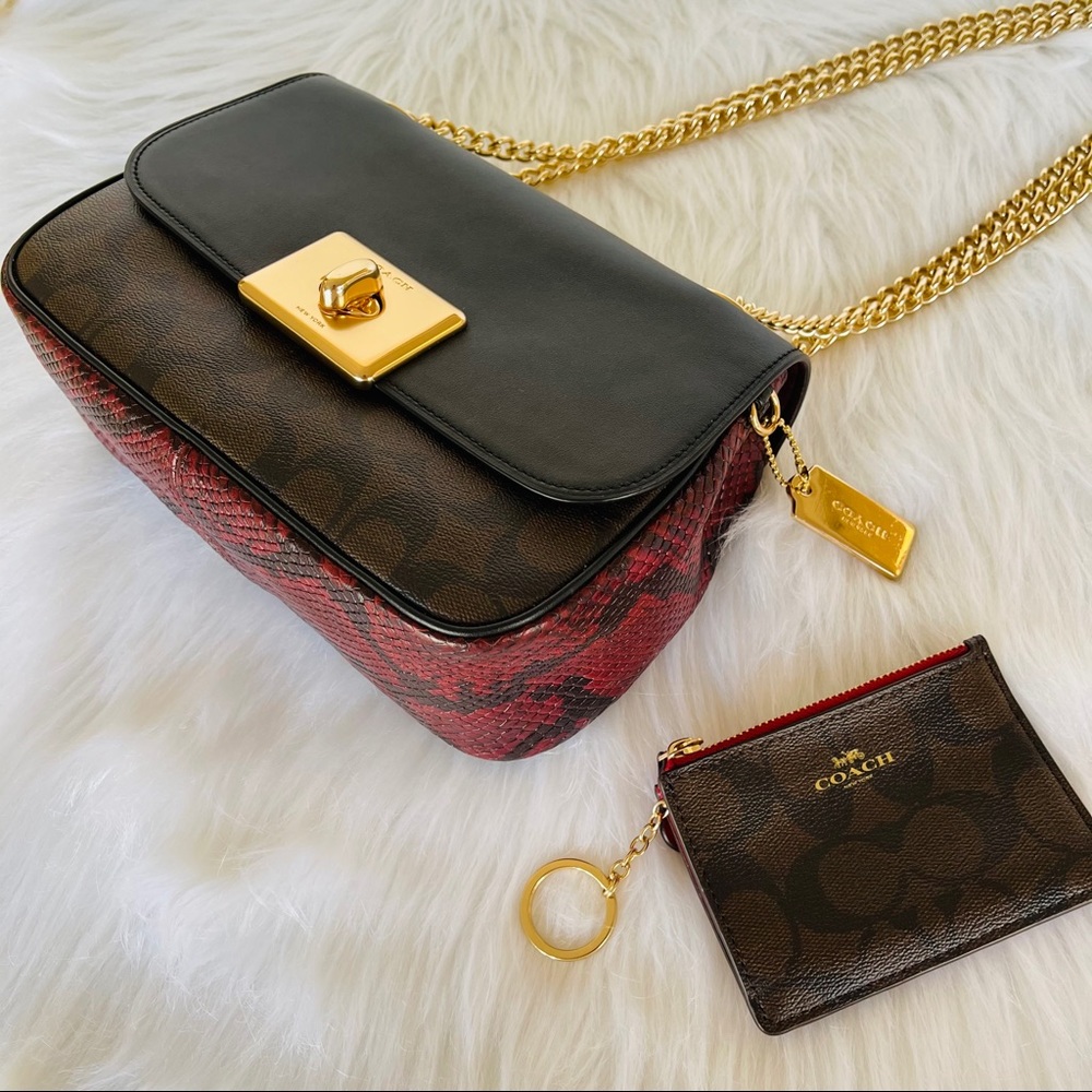 COACH shoulder bag and cards holder set